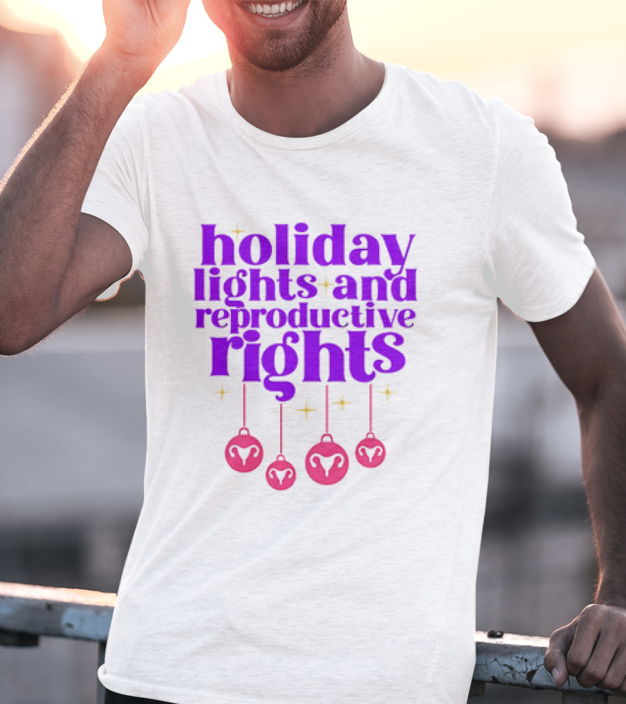 Holiday Lights And Reproductive Rights Ornaments With Symbols T-Shirt
