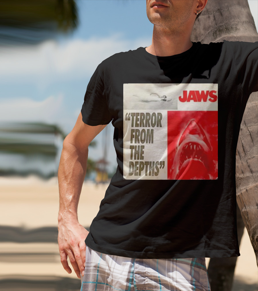 Jaws Terror From The Depths Retro Classic Movie Iconic Shark Attack Scene T-Shirt