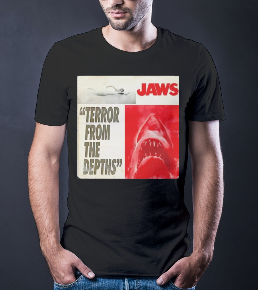 Jaws Terror From The Depths Retro Classic Movie Iconic Shark Attack Scene T-Shirt