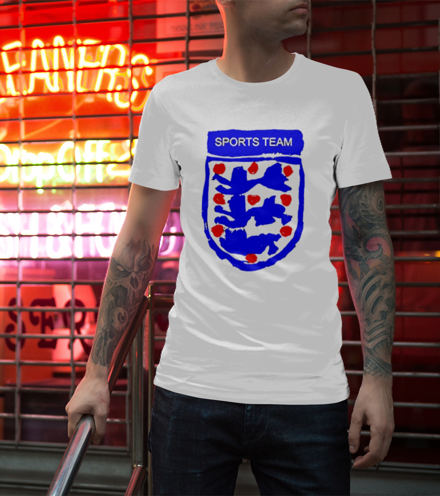 Sports Team Three Lions England Badge Crest T-Shirt