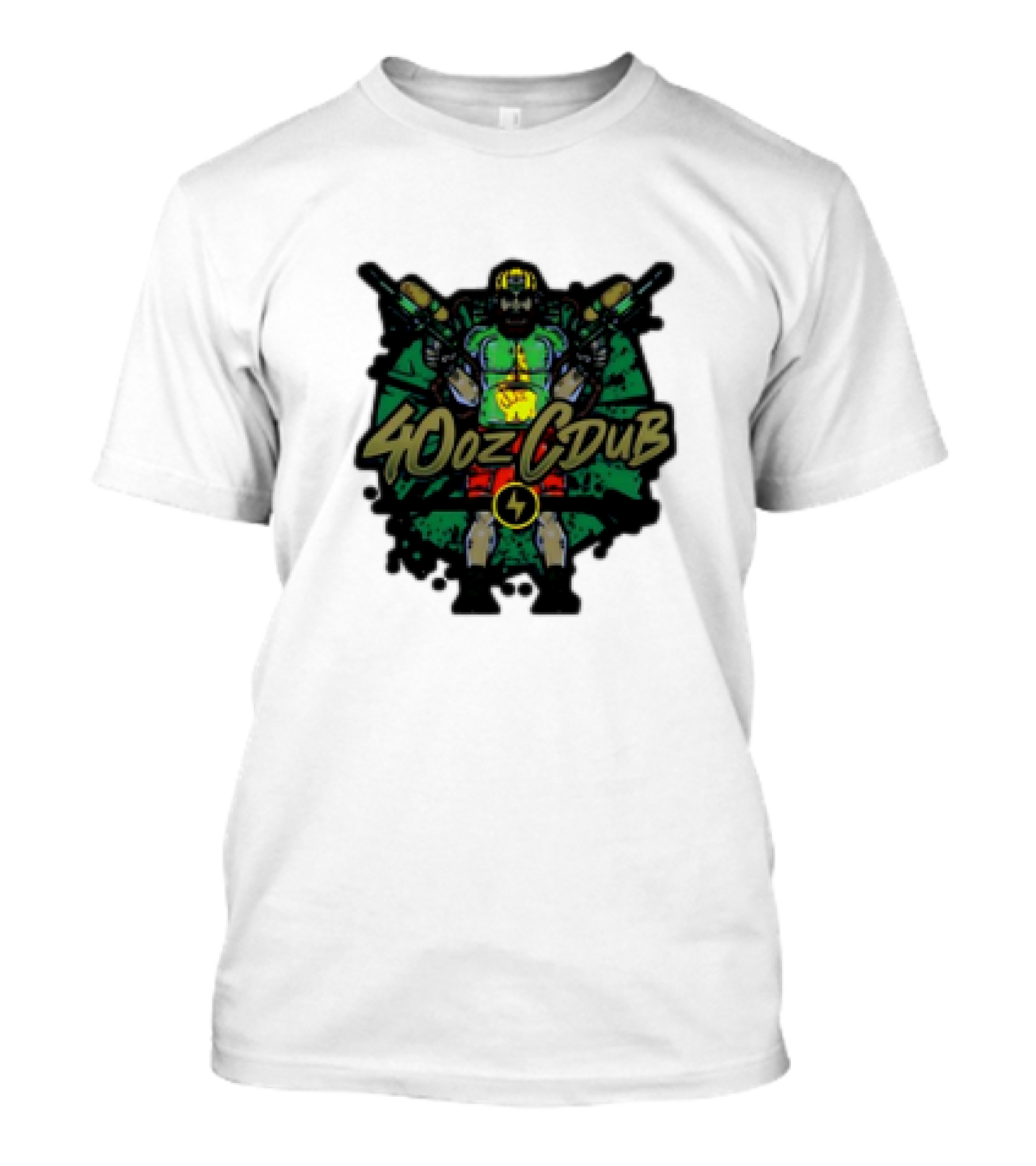 40ozCDub RemixDub Guns Warrior Power T-Shirt