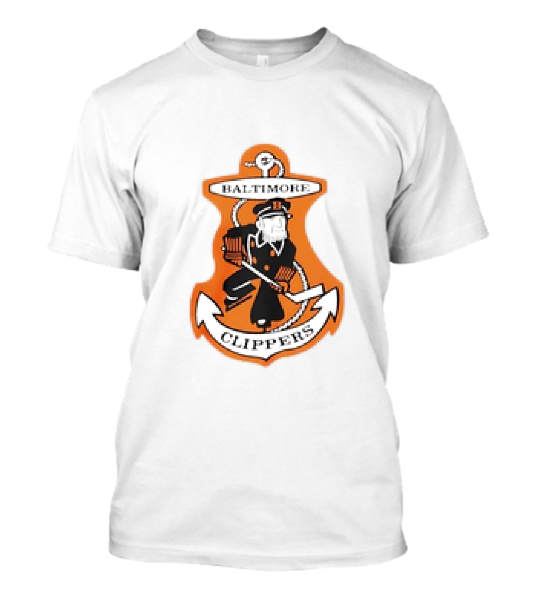 Baltimore Clippers 1962 Retro Style AHL Logo Orange Anchor T-Shirt