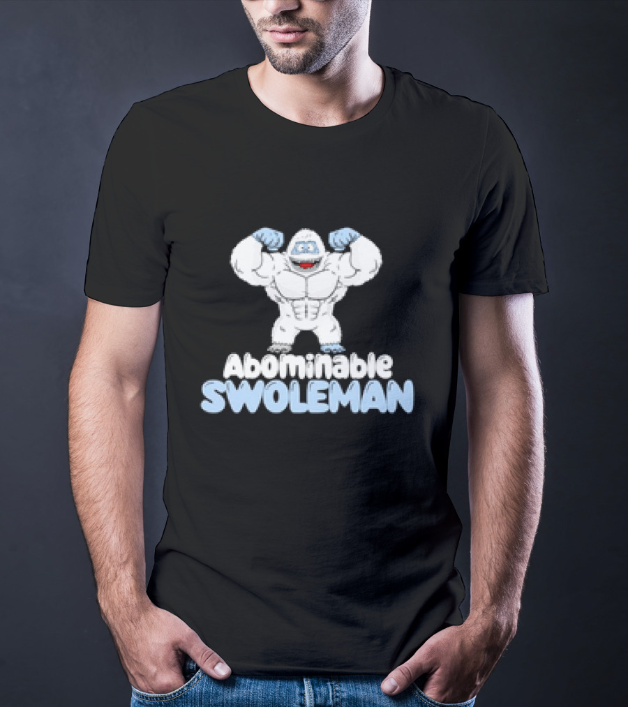 Abominable Swoleman Flexing Cartoon Yeti Meme T-Shirt