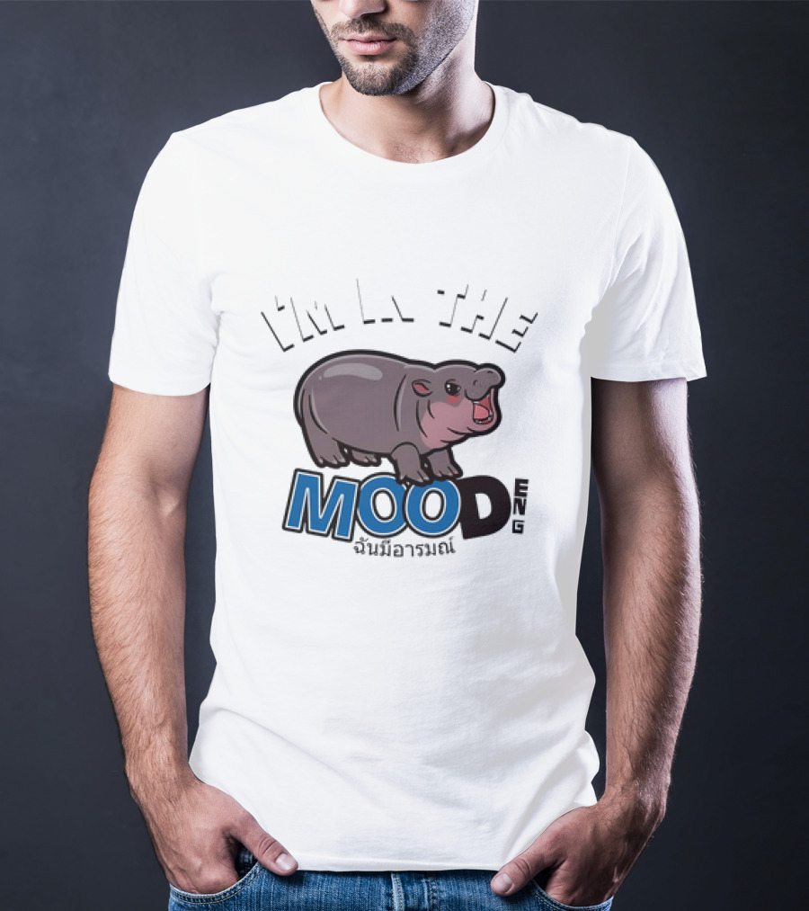 I'm In The Mood Moo Deng Cartoon Hippo Fun T-Shirt