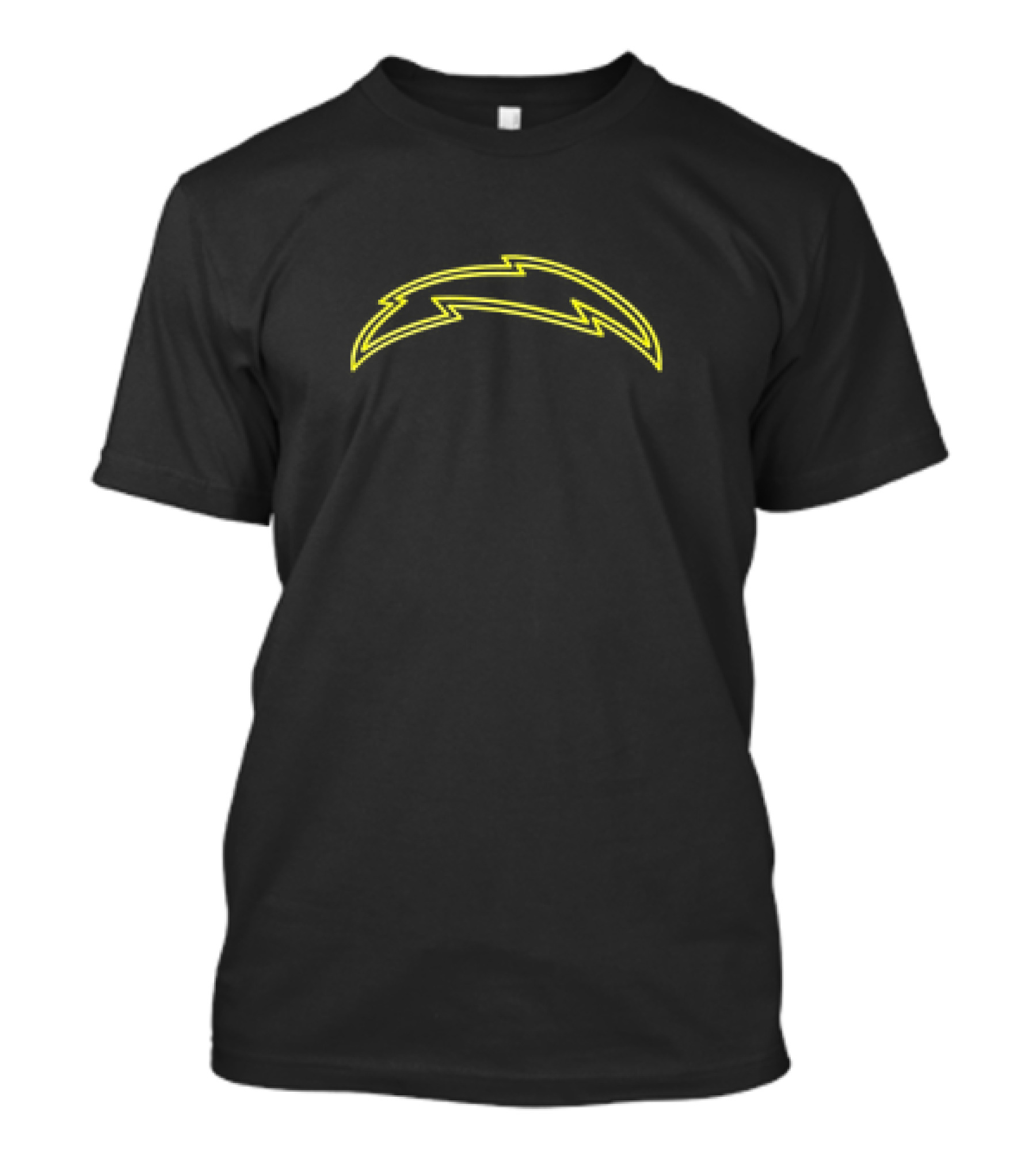 Chargers Danger High Boltage Lightning Bolt Neon Yellow T-Shirt