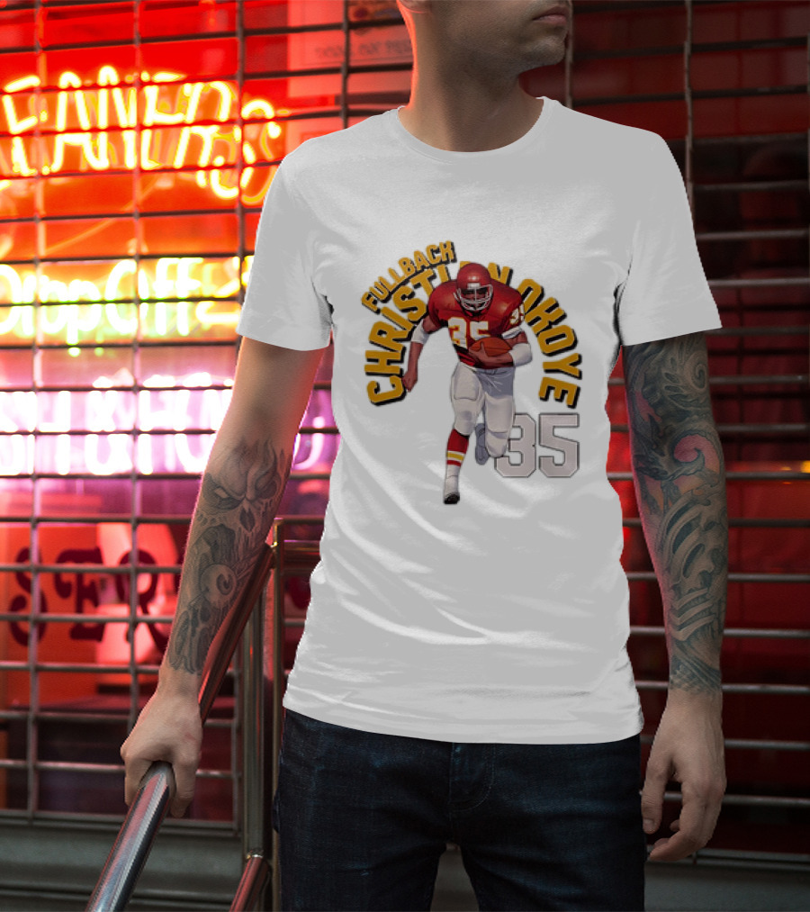 Christian Okoye Kansas City Chiefs Fullback 35 Vintage NFL Football Name ARC T-Shirt