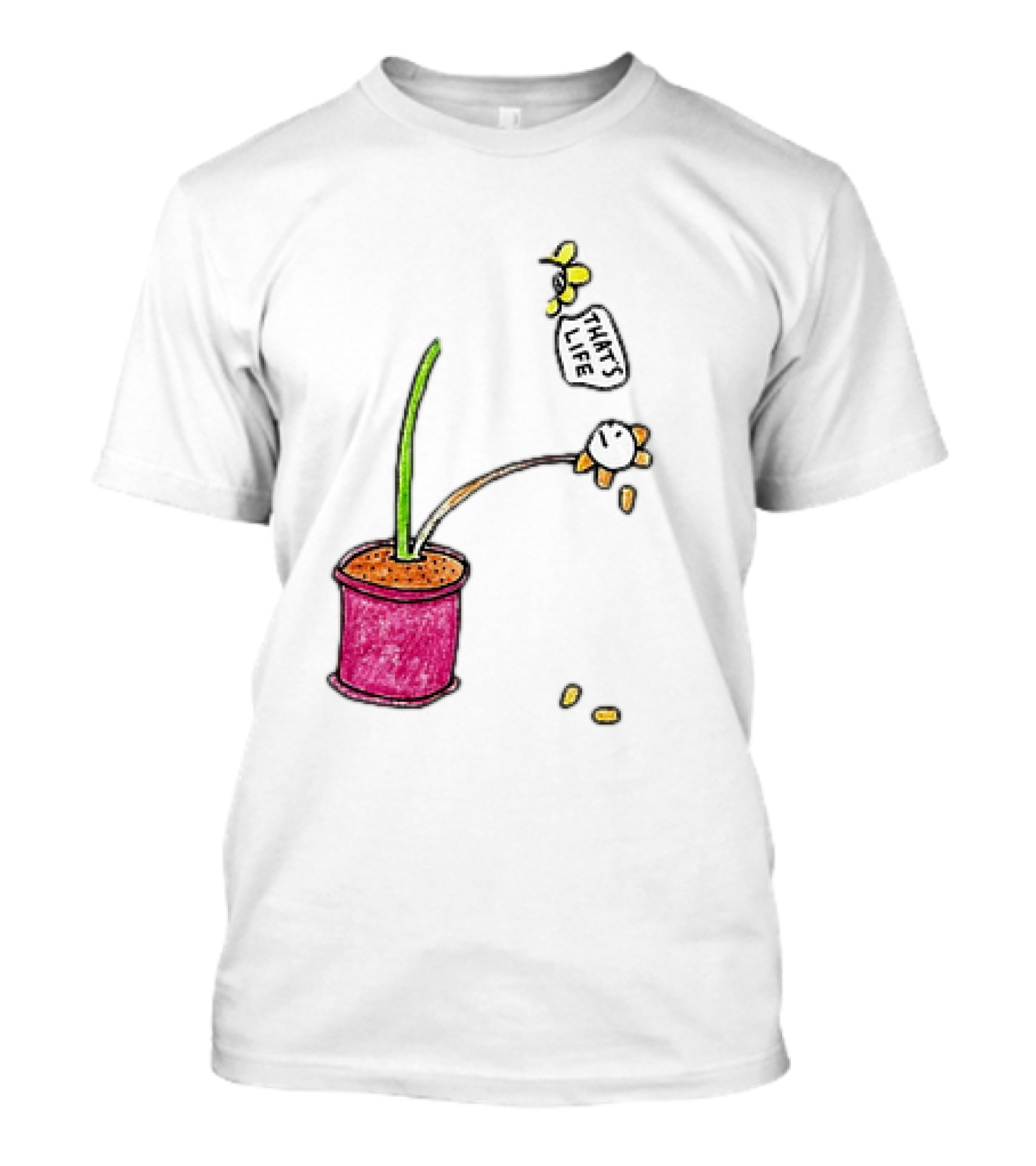 Flowers That's Life Drooping Plant With Bee T-Shirt