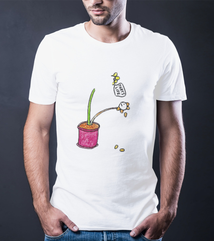 Flowers That's Life Drooping Plant With Bee T-Shirt
