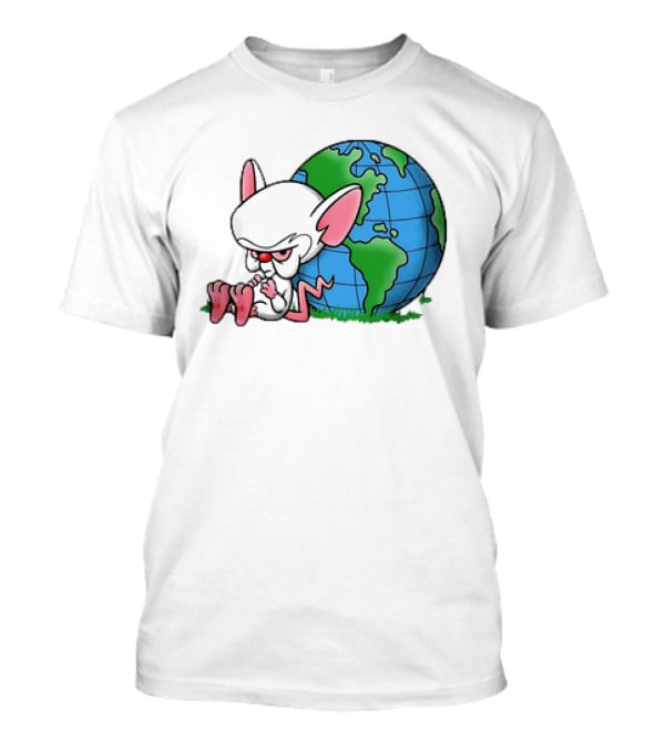 Pinky And The Brain World Domination Plan With Globe T-Shirt