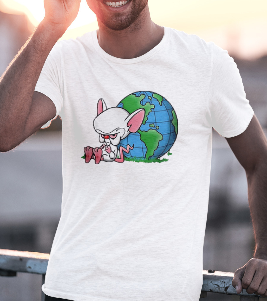 Pinky And The Brain World Domination Plan With Globe T-Shirt