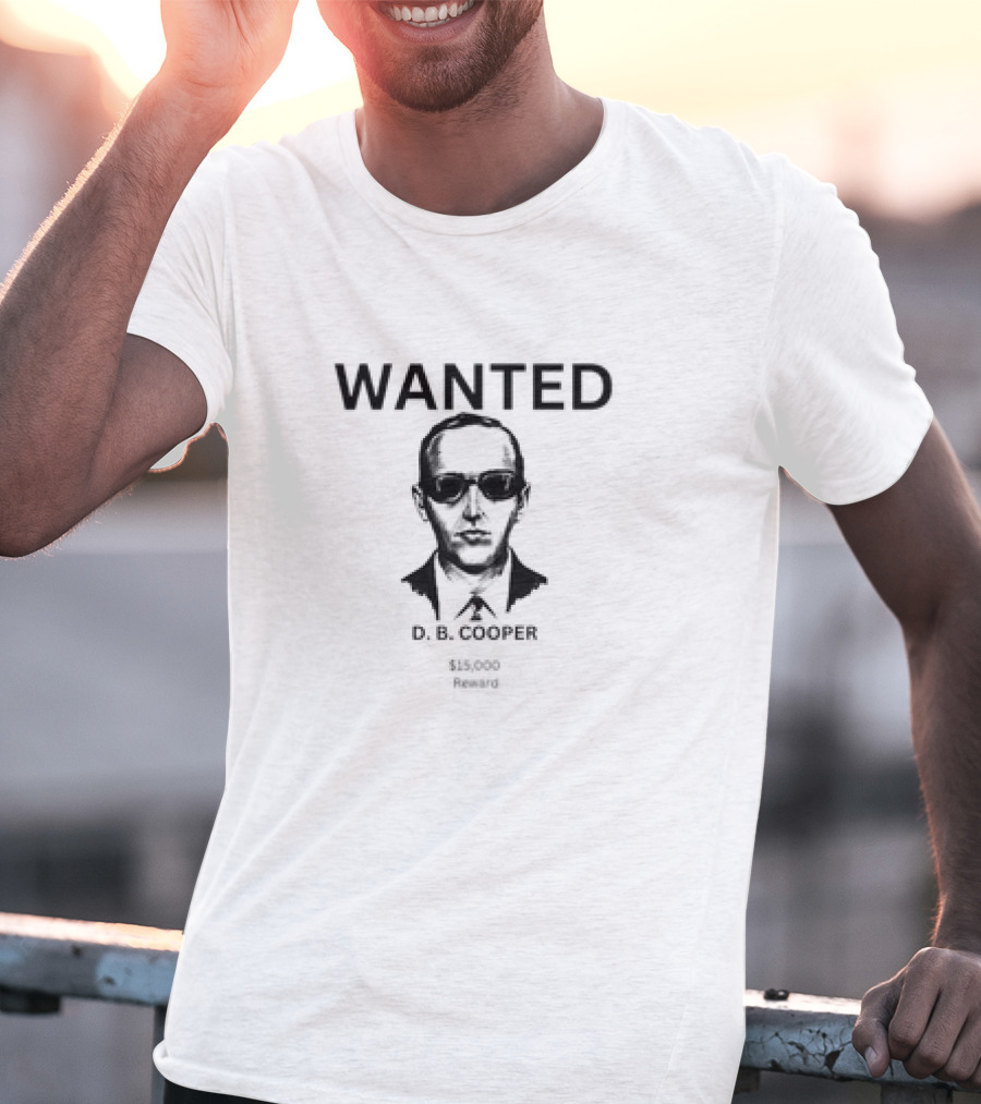 WANTED D.B. COOPER $15,000 Reward T-Shirt