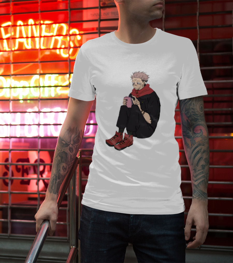 Yuji Itadori Mode Ryomen Sukuna Playing With Phone Jujutsu Kaisen Anime T-Shirt