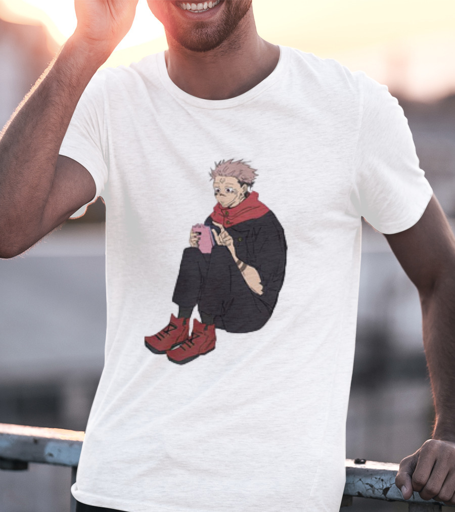 Yuji Itadori Mode Ryomen Sukuna Playing With Phone Jujutsu Kaisen Anime T-Shirt