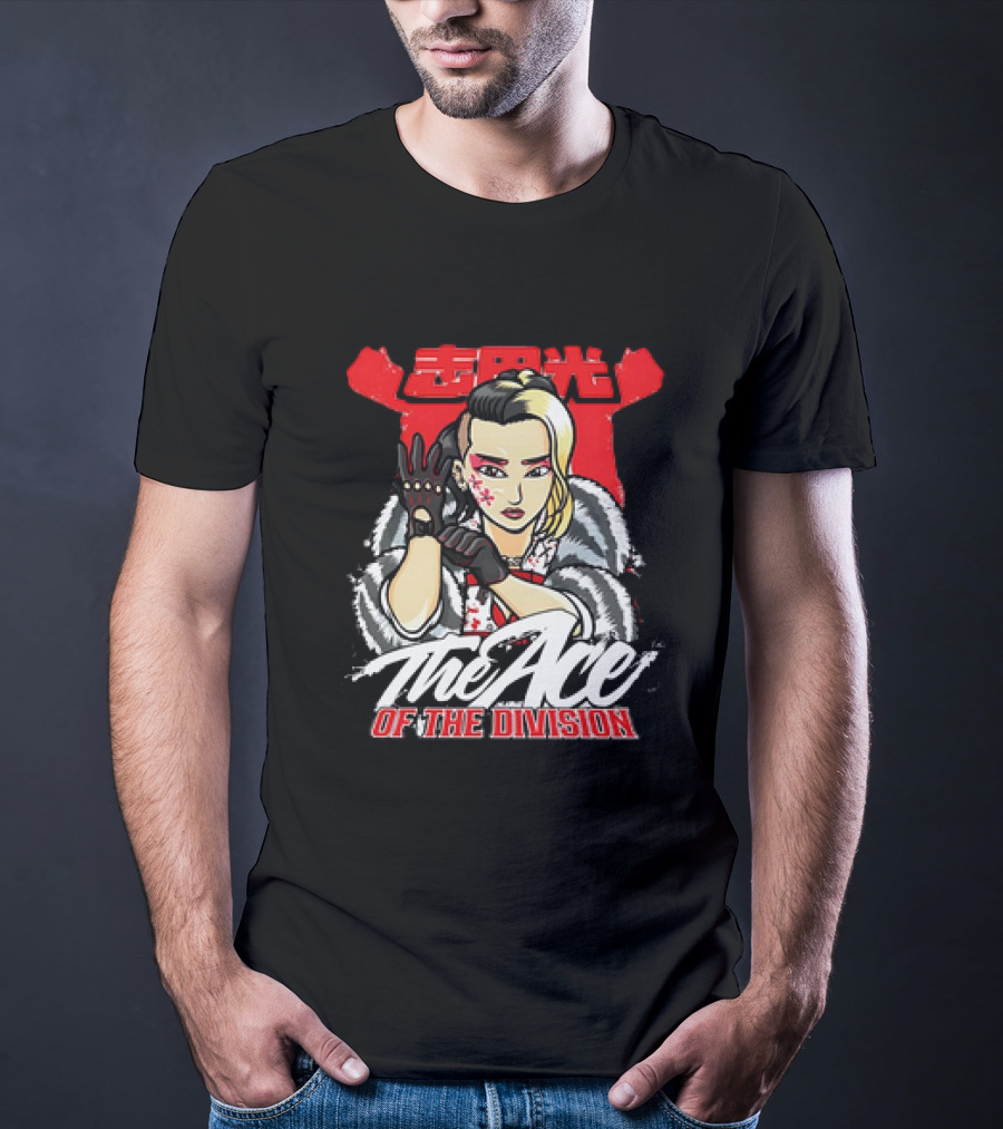 Hikaru Shida The Ace Of The Division Japanese Kanji Red Black Glove T-Shirt