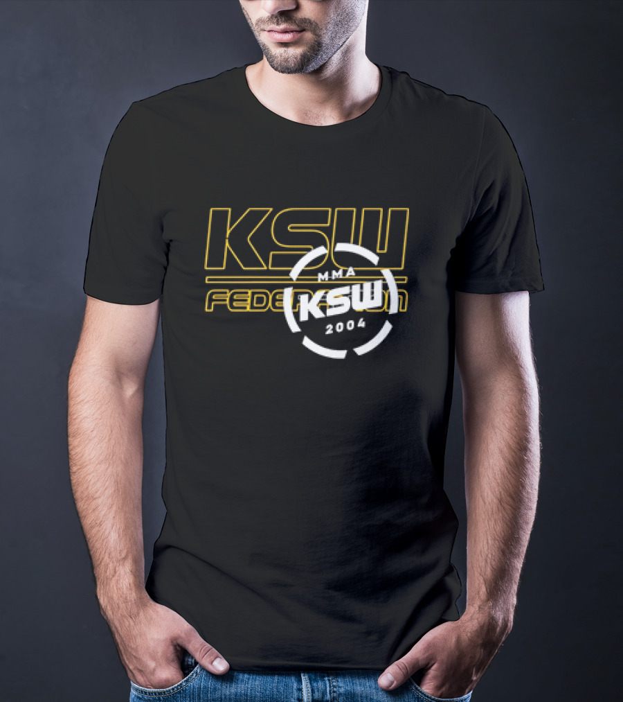 KSW Federation MMA 2004 Logo Black Yellow T-Shirt