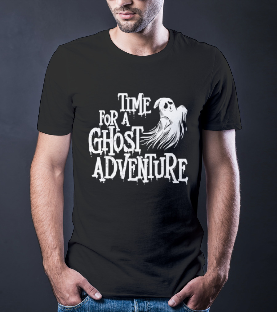 Skeleton Time For A Ghost Adventure With Spooky White Specter T-Shirt