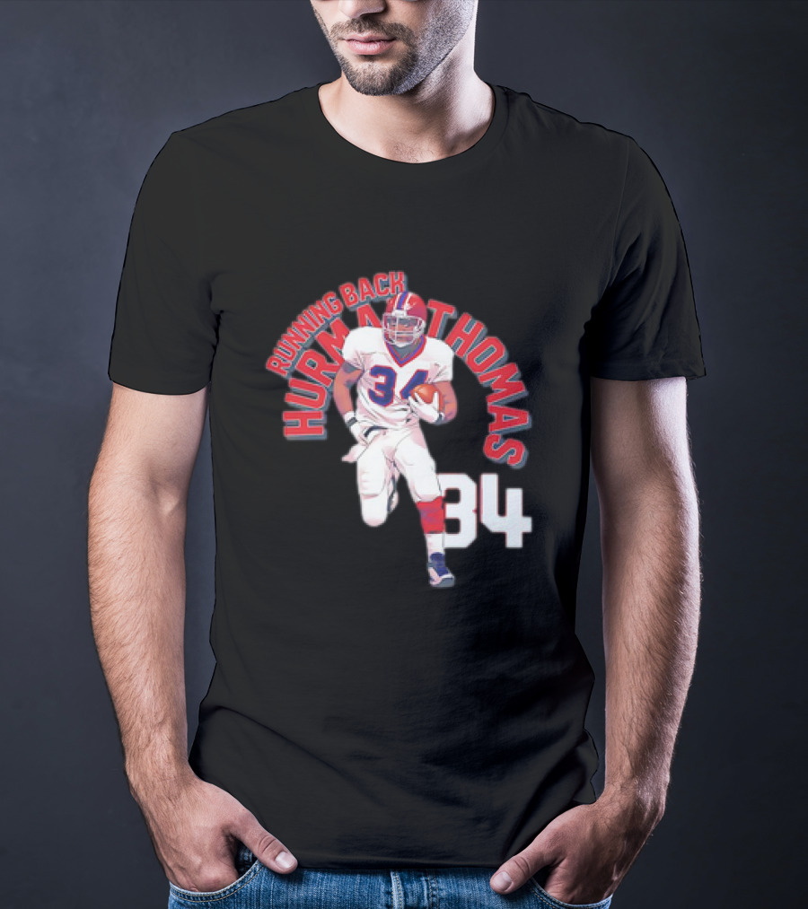 Thurman Thomas Buffalo Bills Running Back 34 Vintage NFL Football T-Shirt
