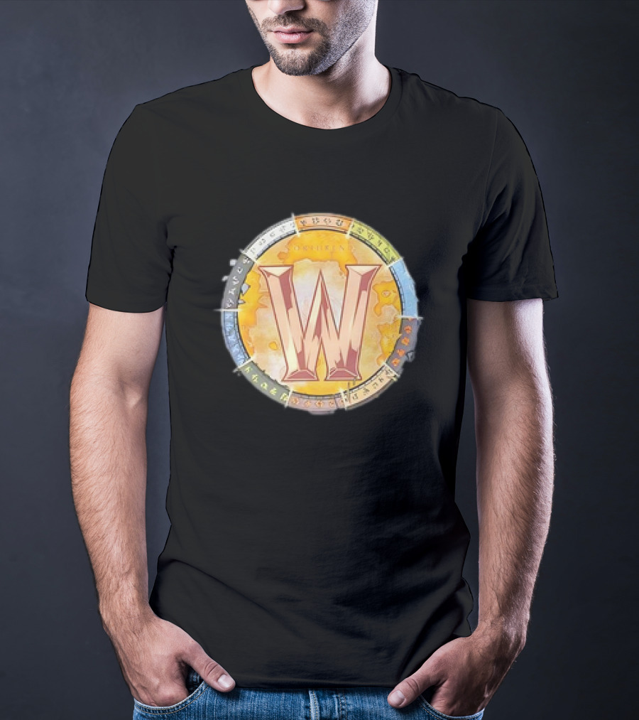 World Of Warcraft Northrend Rune Circle With W Emblem T-Shirt