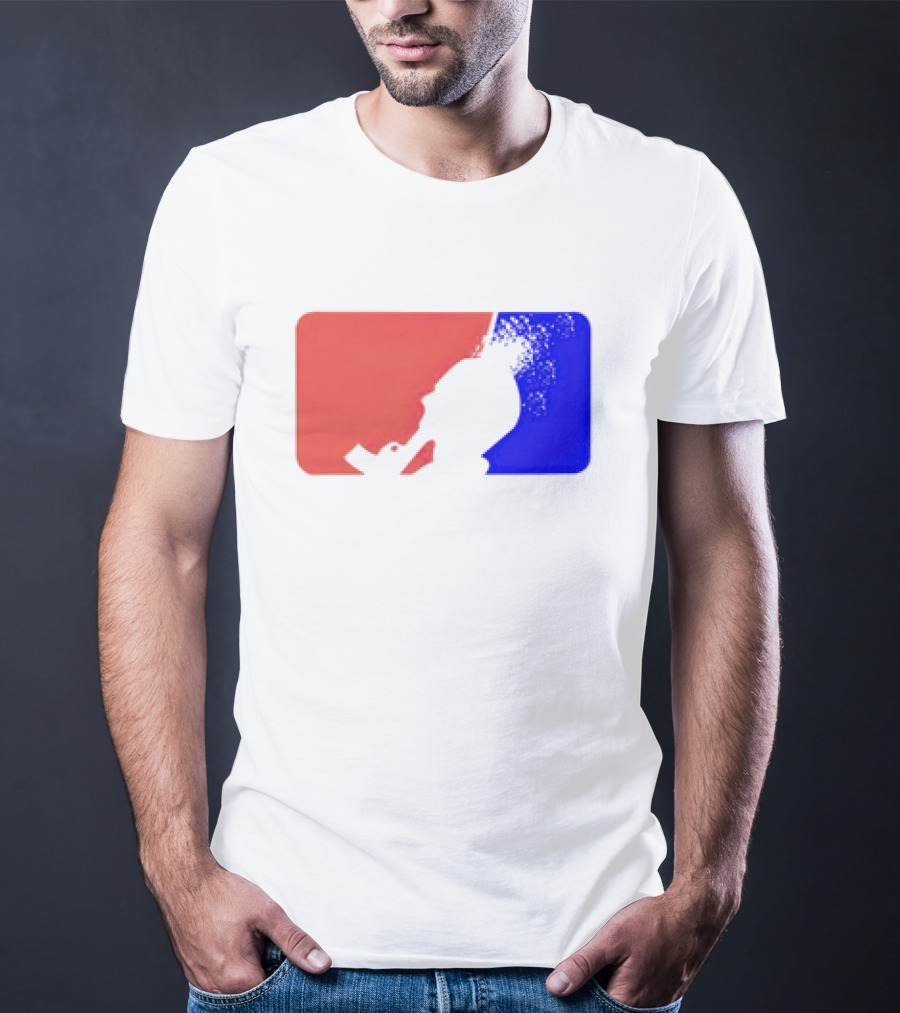 David Major League Shooting Silhouette Red Blue Funny T-Shirt