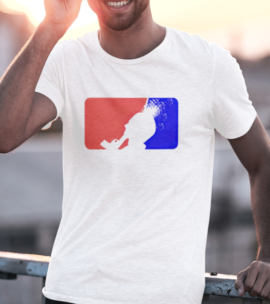 David Major League Shooting Silhouette Red Blue Funny T-Shirt