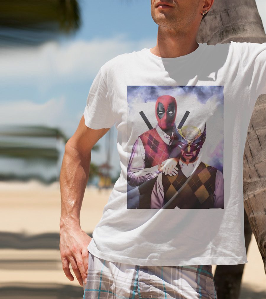 Retro Deadpool And Wolverine Step Brothers Iconic Parody Image T-Shirt