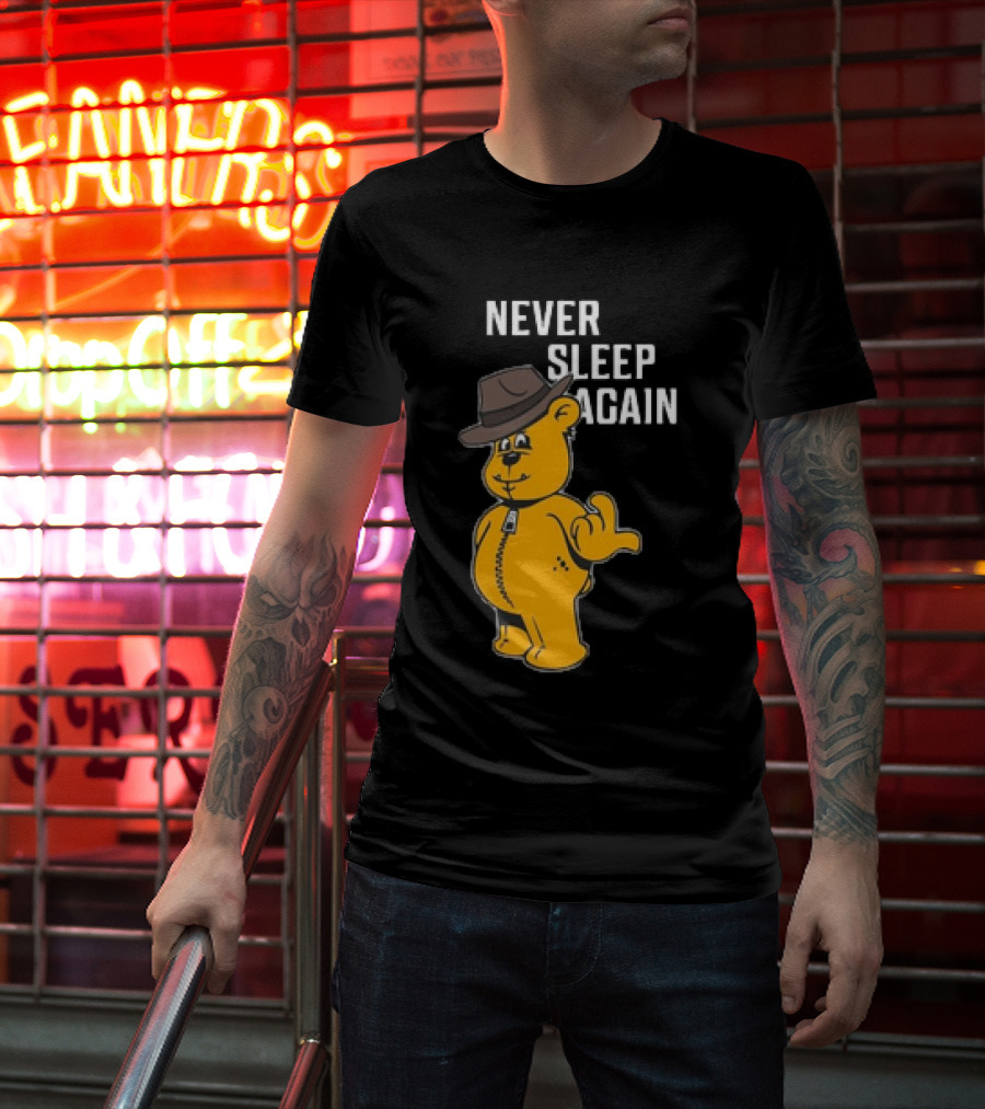 Never Sleep Again Zwart Wanna Play Nightmare Teddy Bear T-Shirt