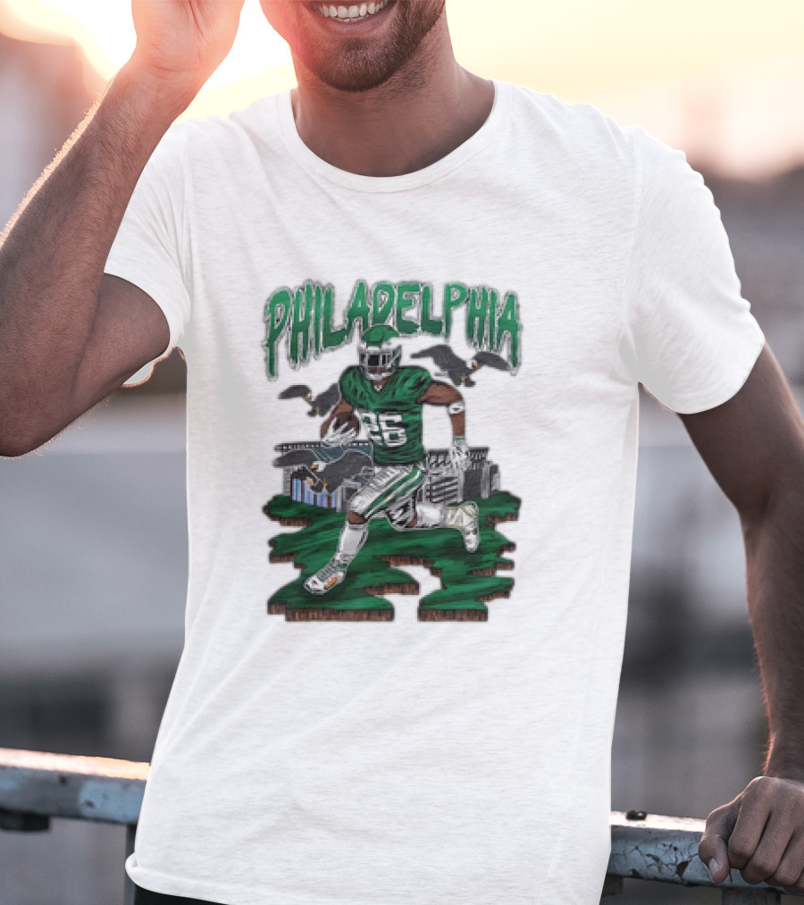 Philadelphia Eagles Saquon Barkley Bird Gang Running Player With Birds T-Shirt