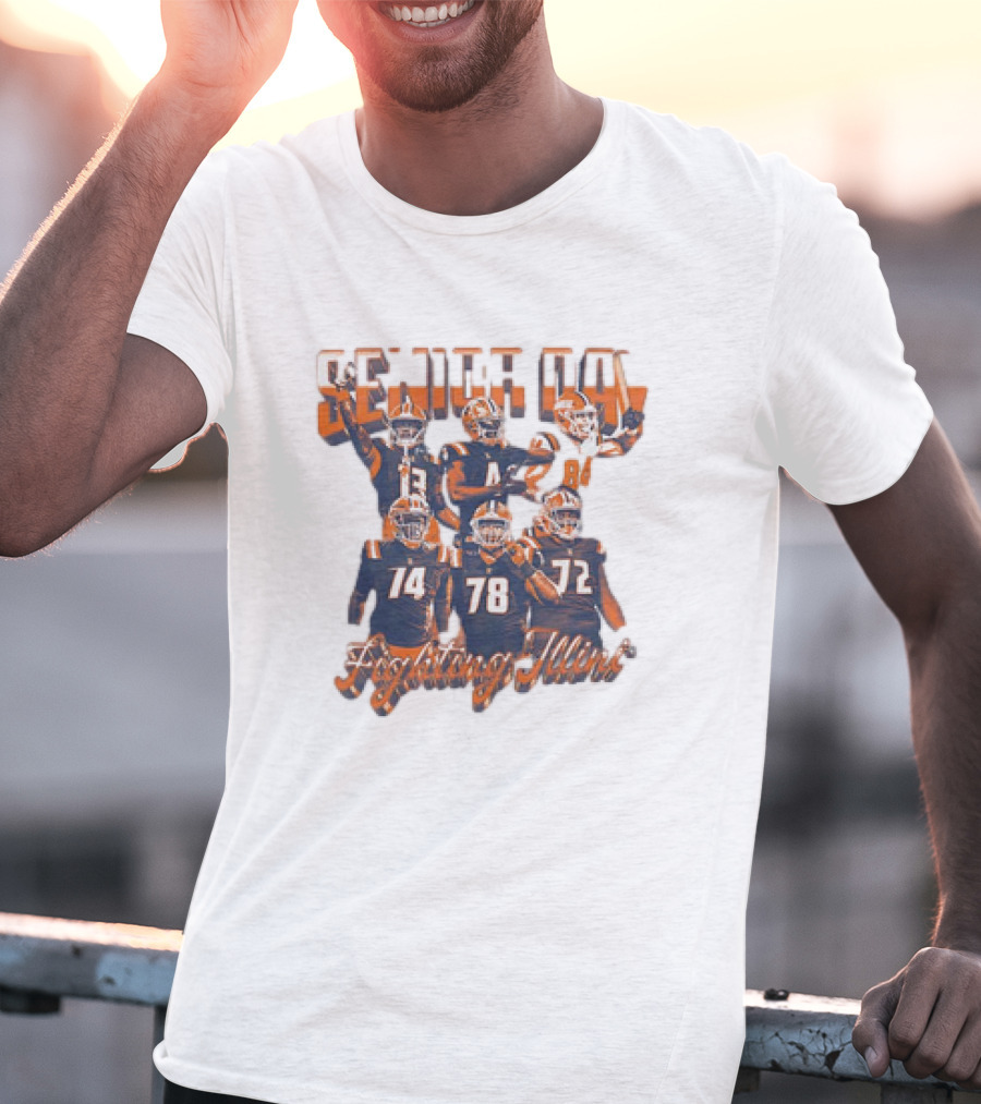 Senior Day Fighting Illini Players Illinois Football T-Shirt