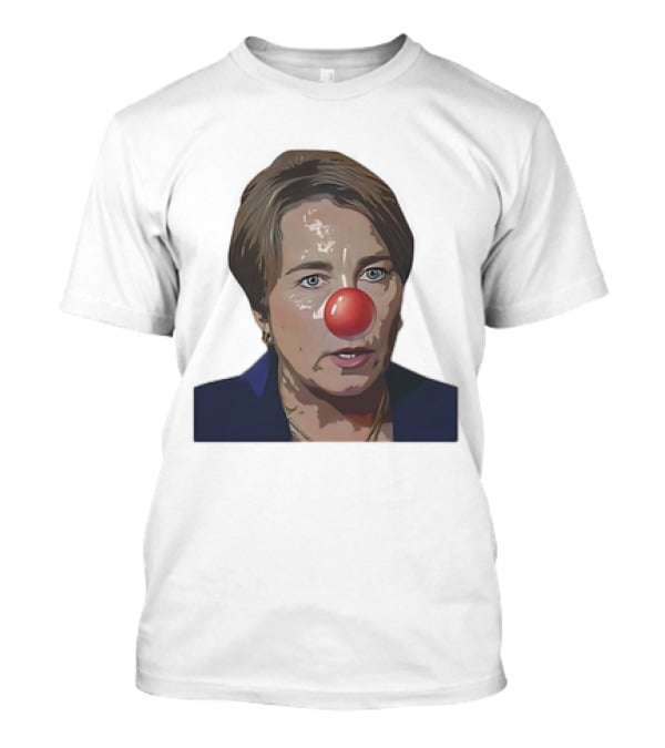 Maura Healey Cartoon Clown Nose Face Image T-Shirt