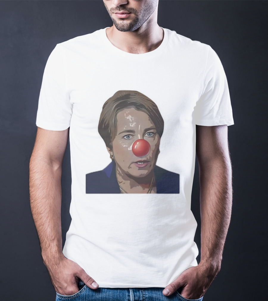 Maura Healey Cartoon Clown Nose Face Image T-Shirt