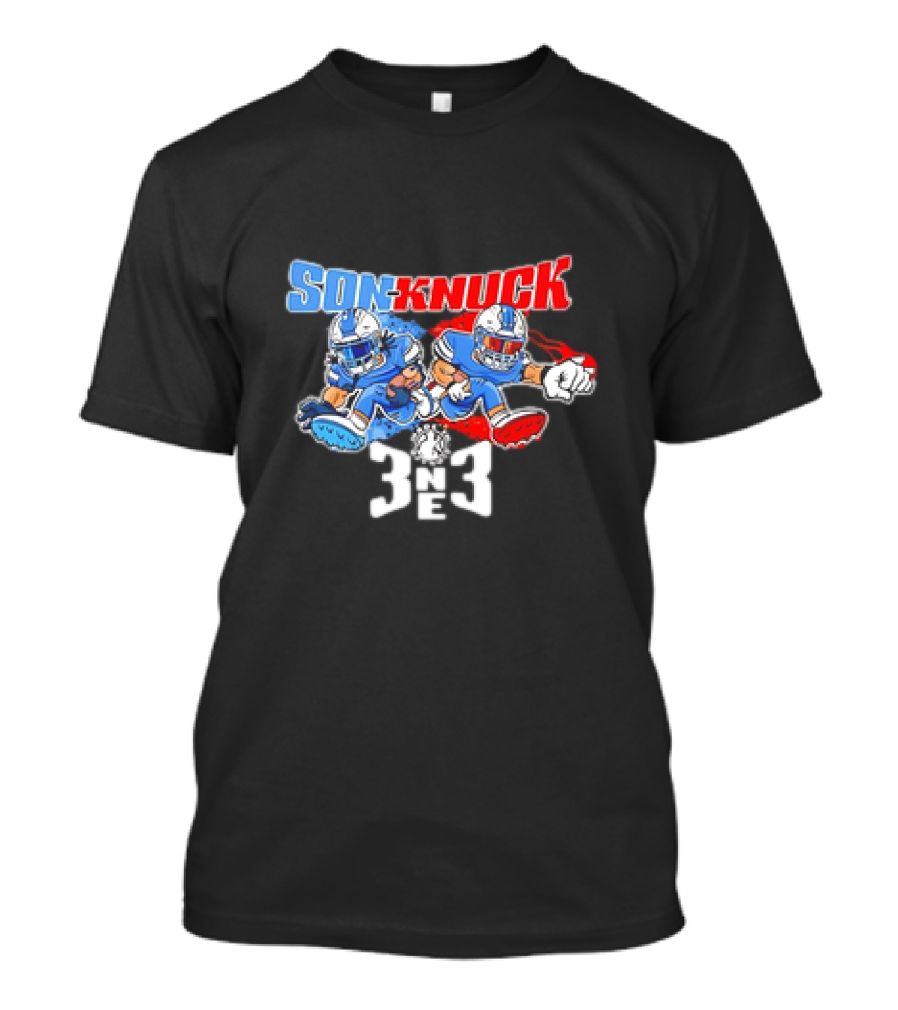 Son-Knuck 3NE3 Detroit Lions Inspired Football Characters T-Shirt