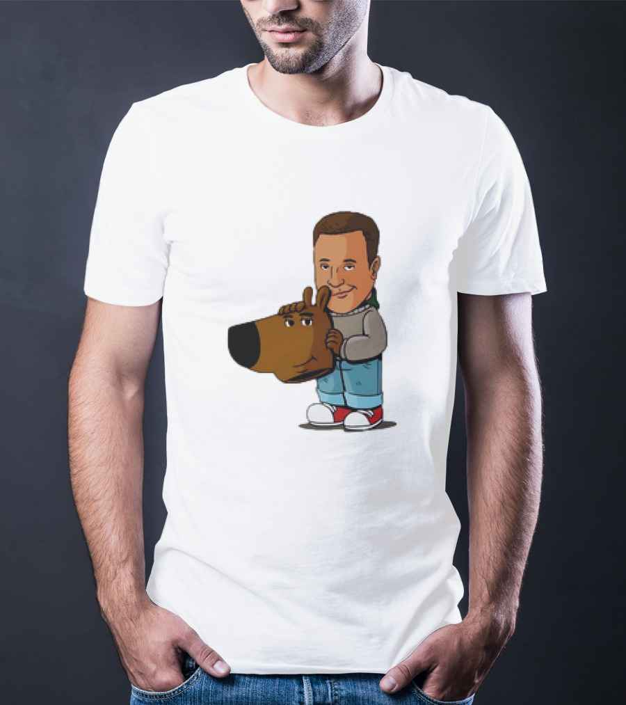 Kevin James Chill Guy Meme With Cartoon Style Scooby-Doo Head T-Shirt