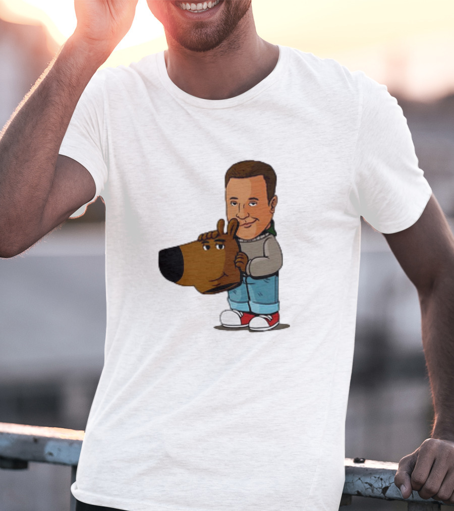 Kevin James Chill Guy Meme With Cartoon Style Scooby-Doo Head T-Shirt