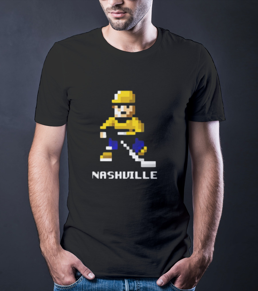 Nashville Hockey Pixel Player 8-bit T-Shirt