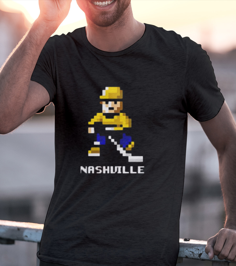 Nashville Hockey Pixel Player 8-bit T-Shirt