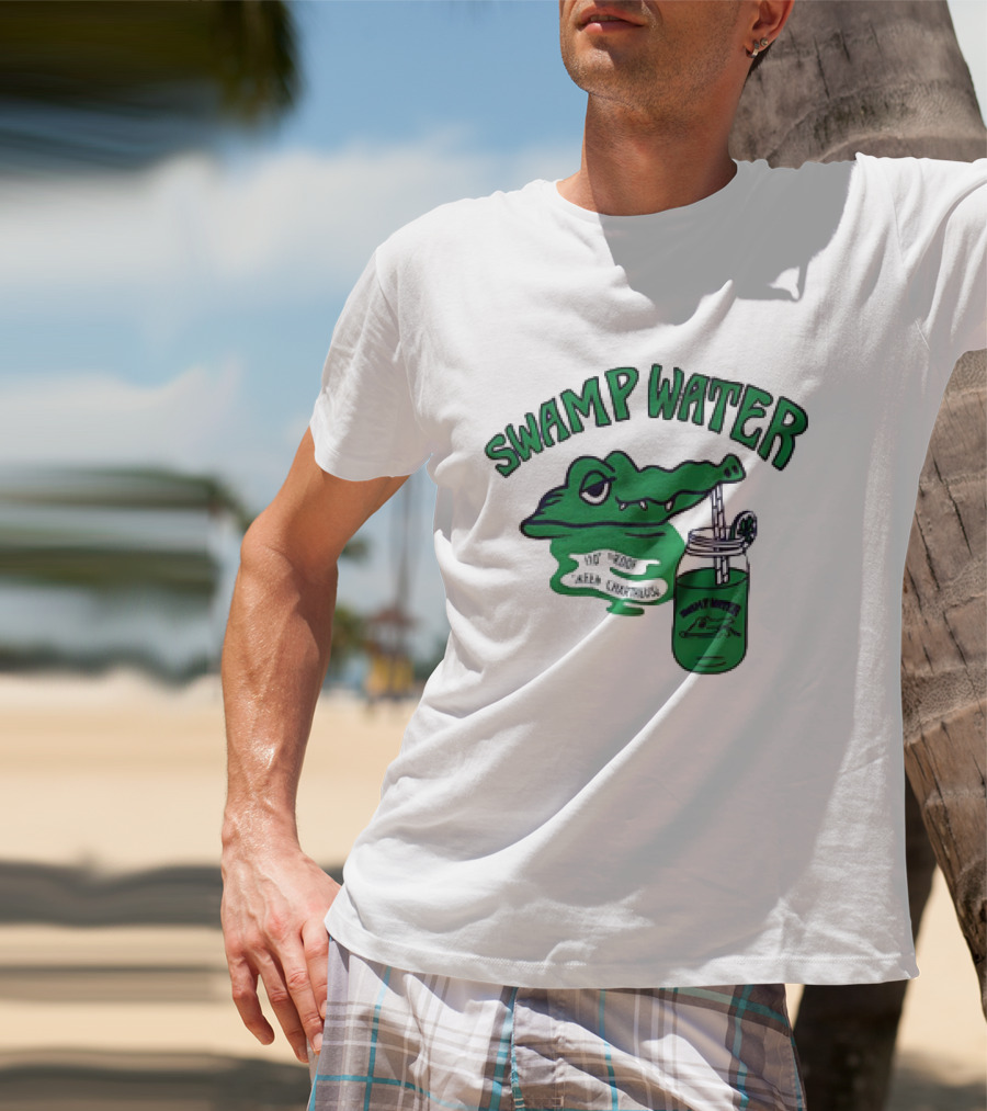 Swamp Water Alligator Drink Jar Vintage Cartoon T-Shirt