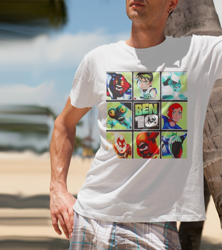Ben 10 Alien Forms Panels Featuring Iconic Characters And Creatures T-Shirt