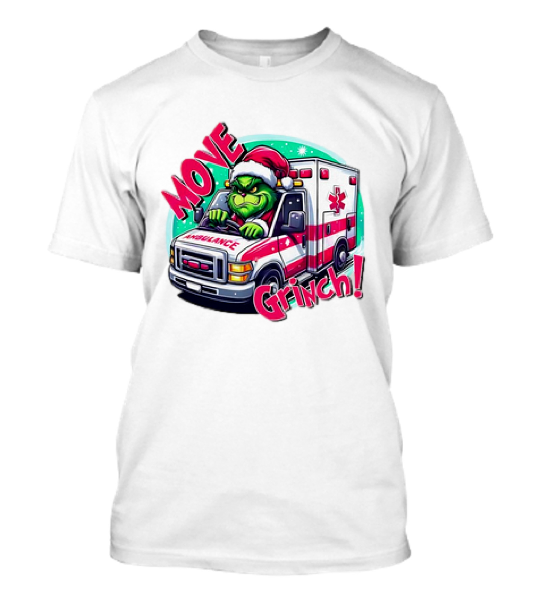 MOVE Grinch Christmas Ambulance Driver T-Shirt