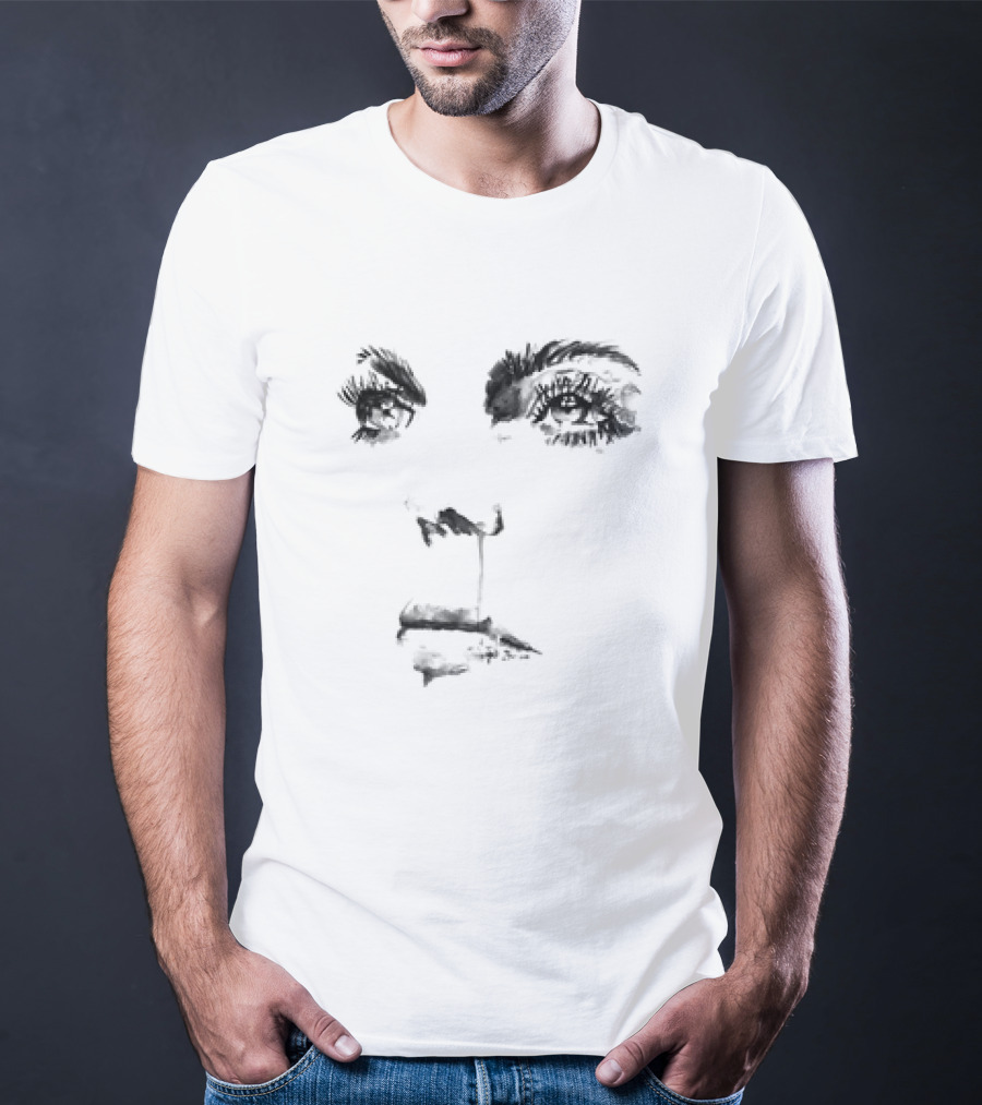 Sad Girl Classic Monochrome Expressionist Face T-Shirt