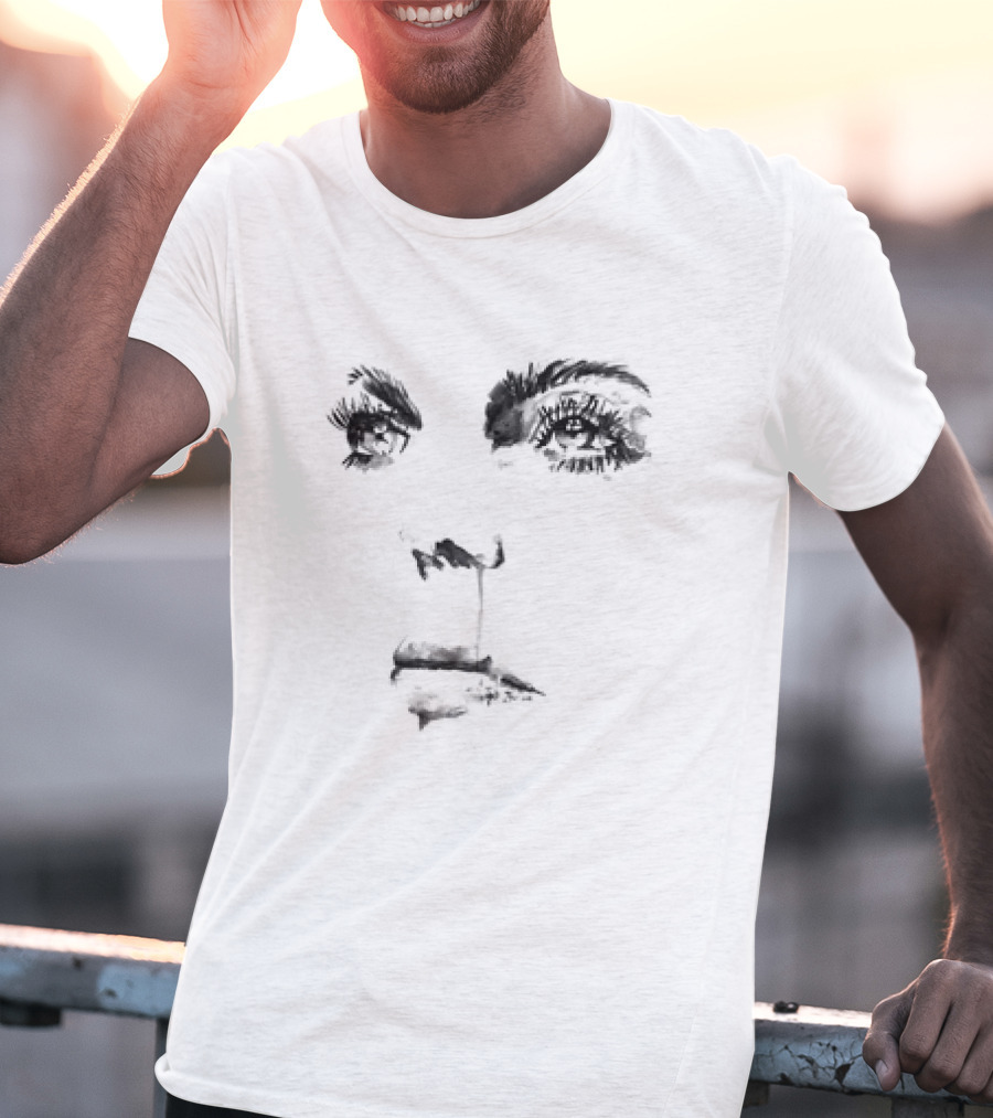 Sad Girl Classic Monochrome Expressionist Face T-Shirt