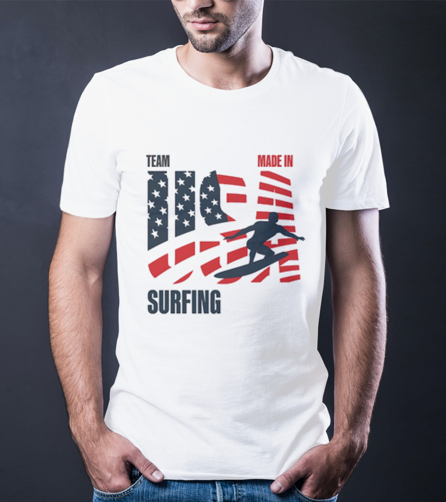 TEAM USA MADE IN USA SURFING Stars And Stripes Surf T-Shirt