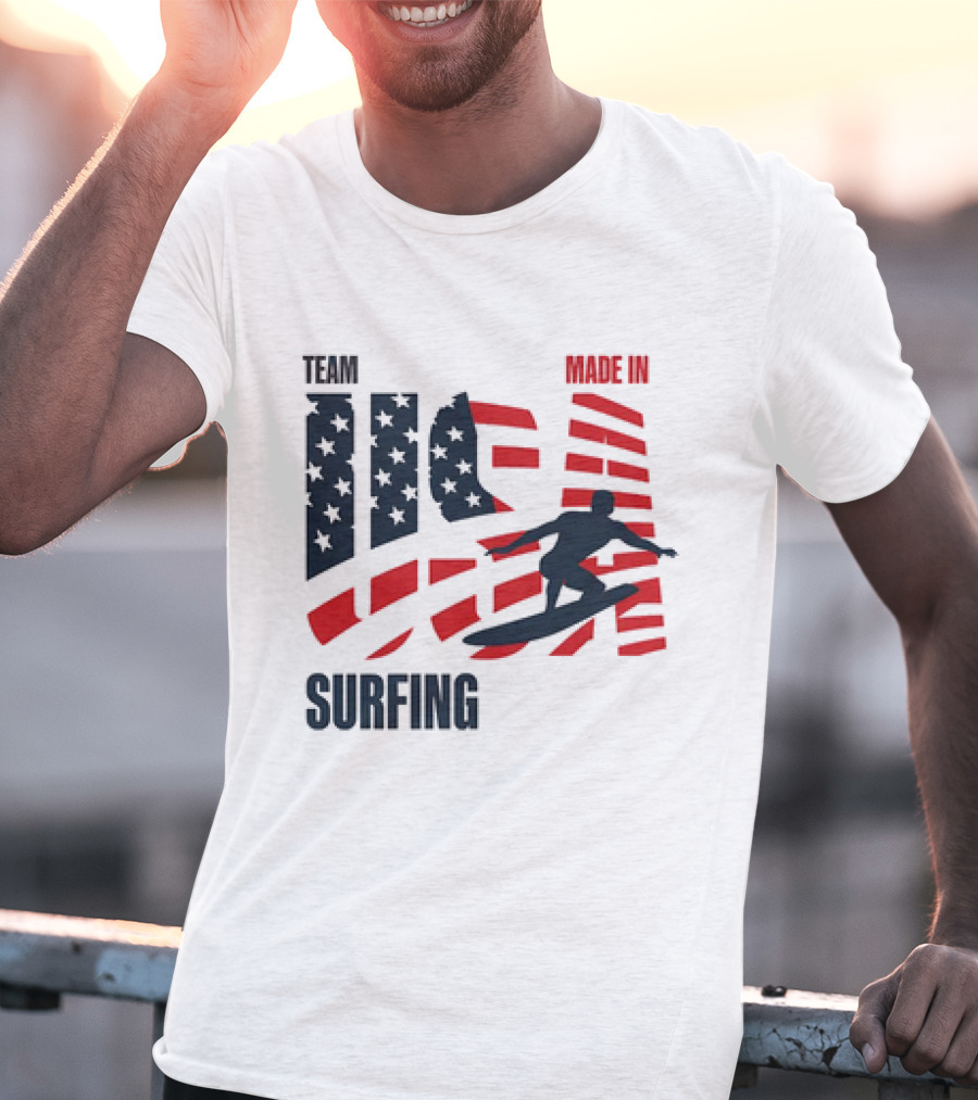 TEAM USA MADE IN USA SURFING Stars And Stripes Surf T-Shirt