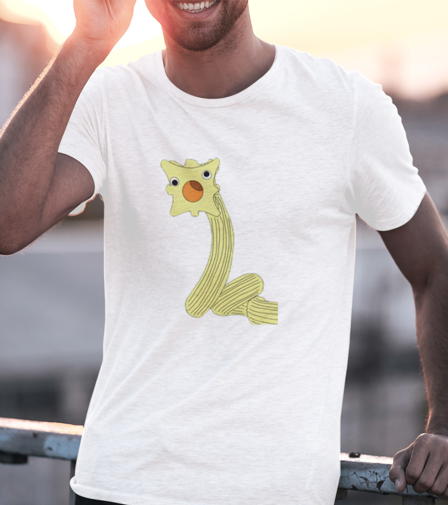 The Worm Classic Cartoon Character With Yellow Star-Shaped Head And Orange Circle Mouth T-Shirt
