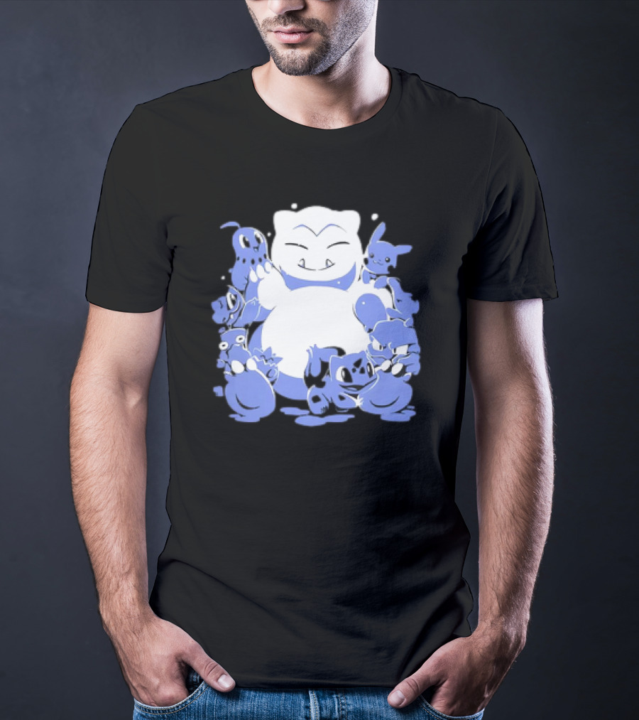 Snorlax Snowman Surrounded By Pokémon Snowlaxman T-Shirt