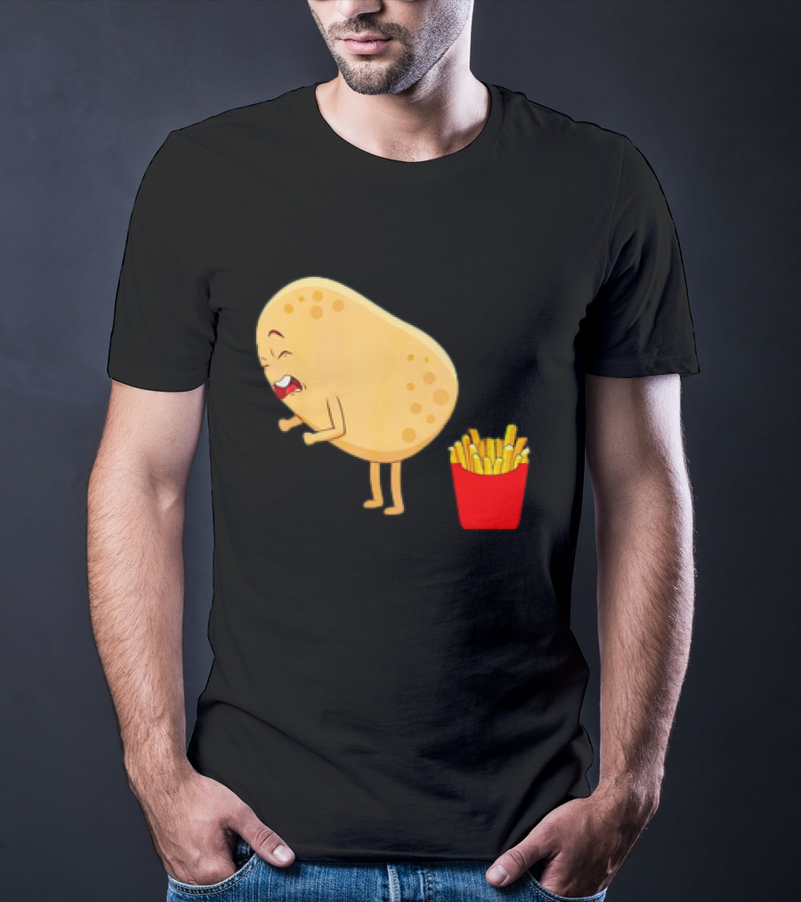 Potato Poops Fries Funny Cartoon T-Shirt
