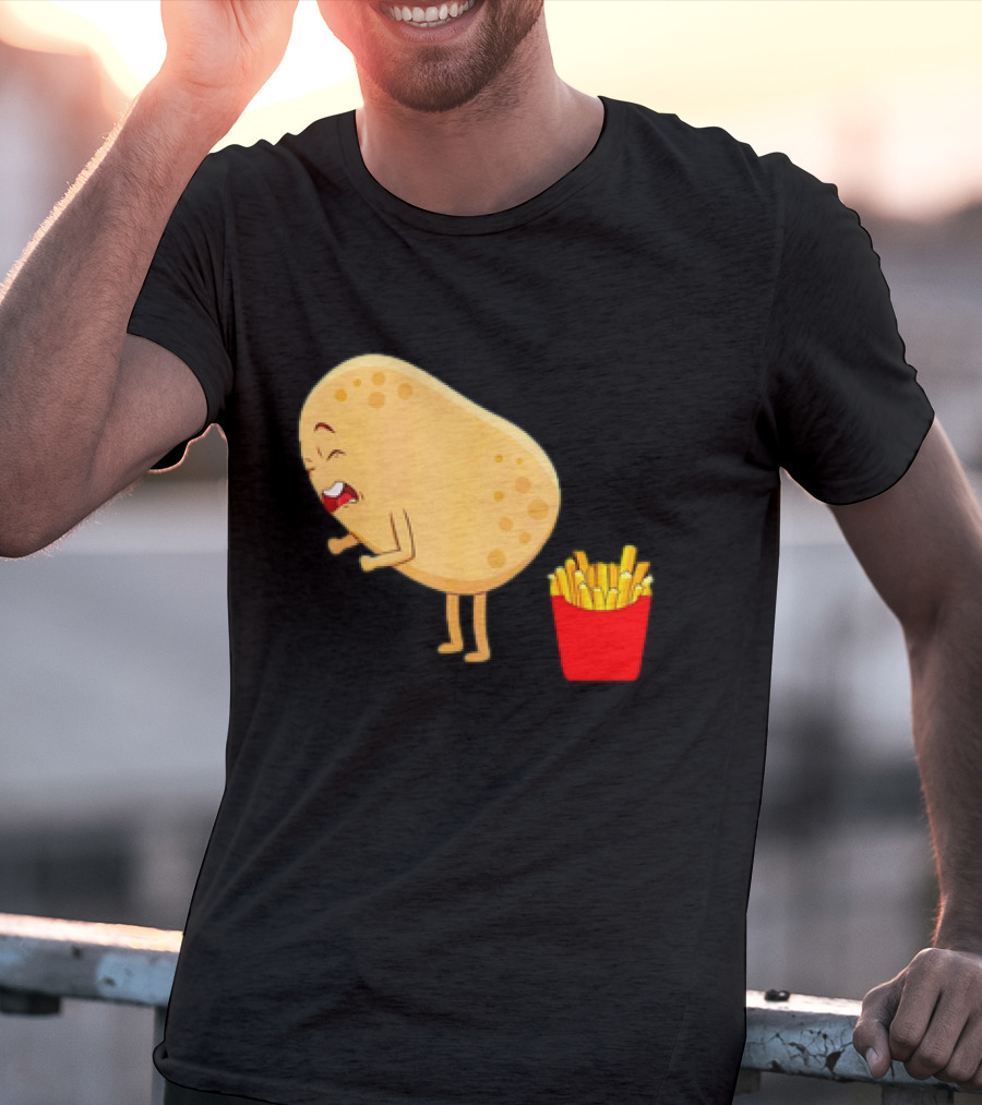 Potato Poops Fries Funny Cartoon T-Shirt
