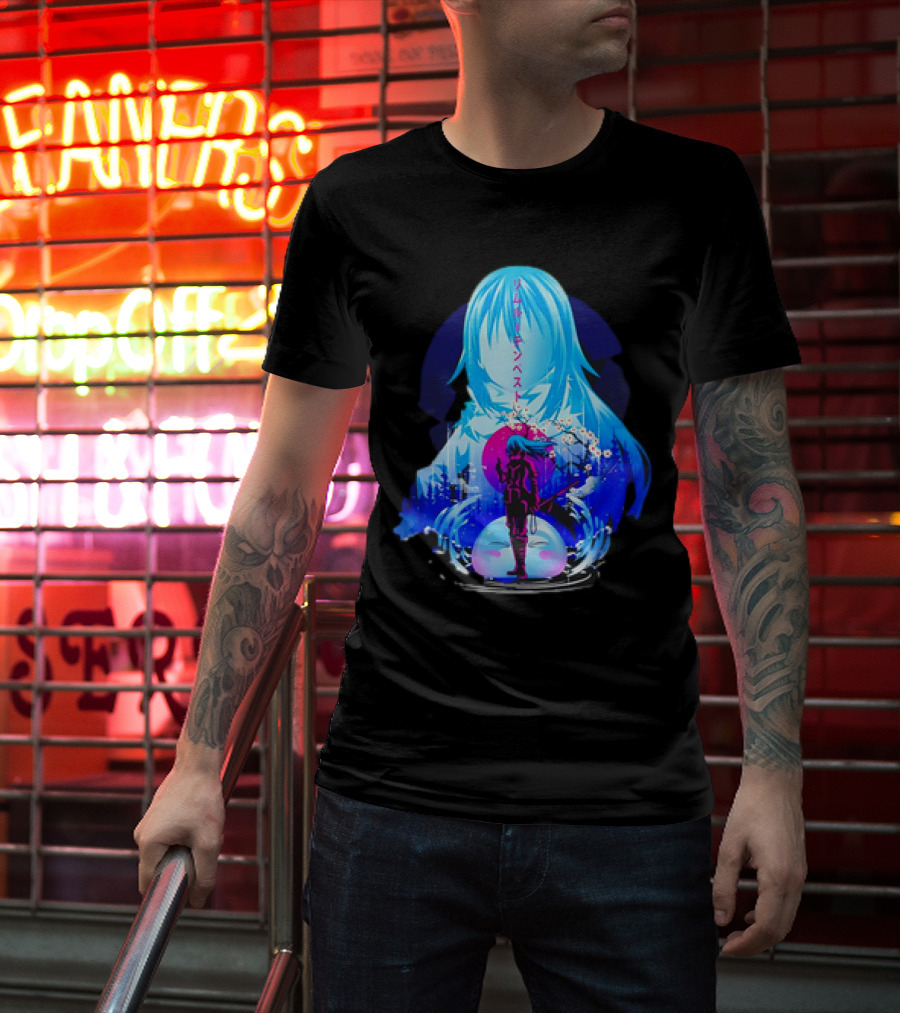 That Time I Got Reincarnated As A Slime Manga Character Silhouette Fantasy Scene T-Shirt