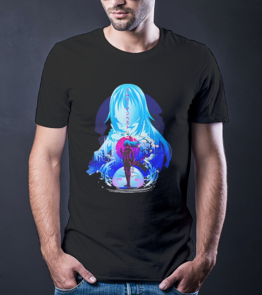 That Time I Got Reincarnated As A Slime Manga Character Silhouette Fantasy Scene T-Shirt