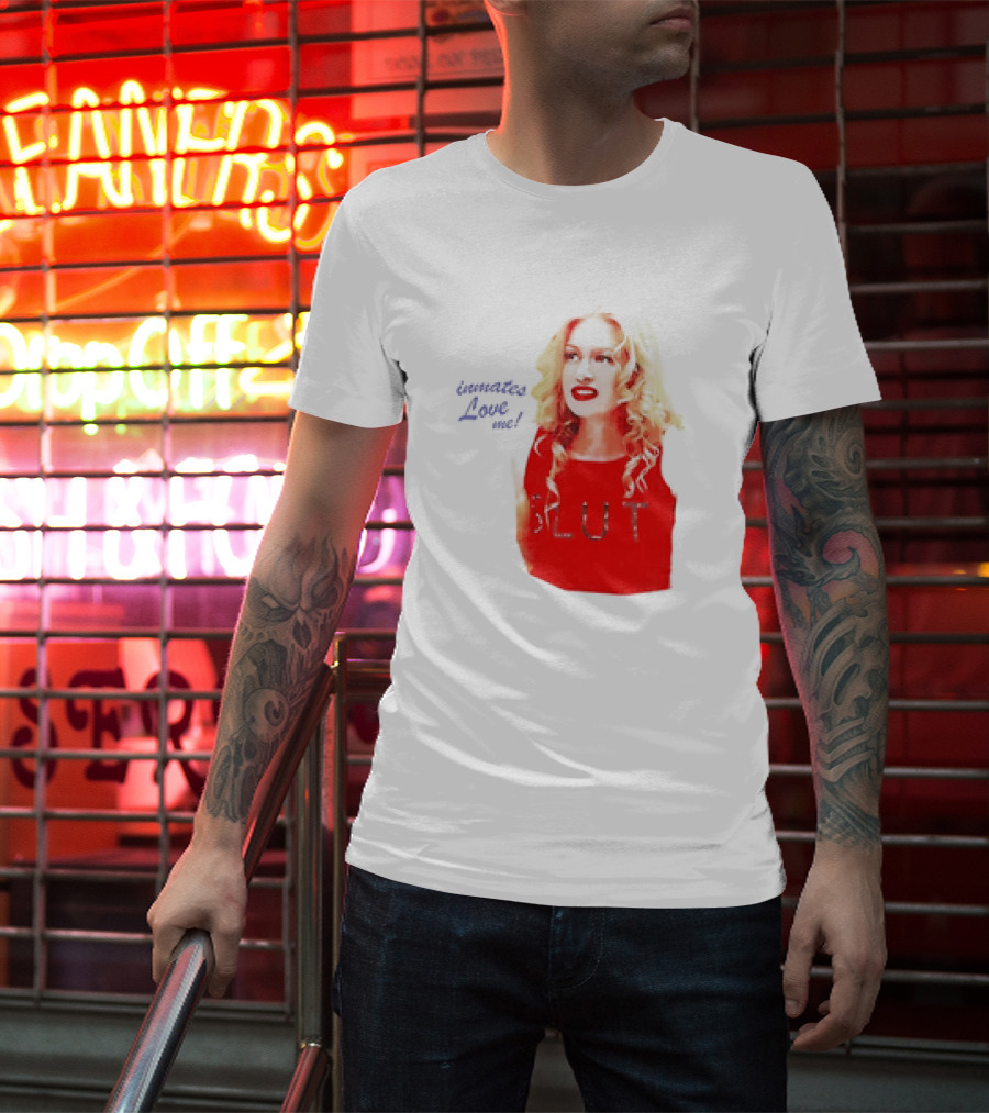 Inmates Love Me Slut Red Top Blonde Woman T-Shirt
