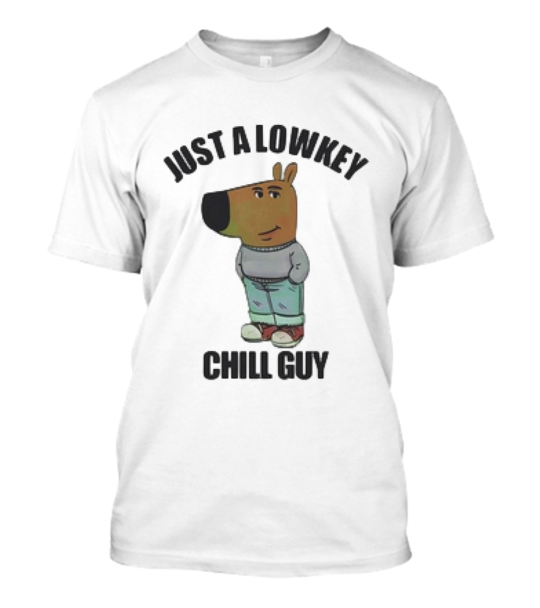 Just A Lowkey Chill Guy Retro Cartoon Style Character T-Shirt